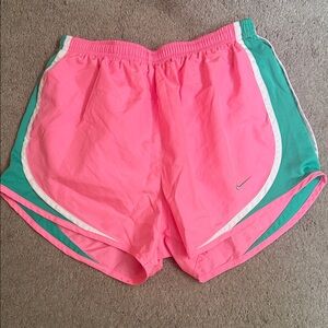 Nike big girls Vibrant Pink and Teal Athletic Shorts size S